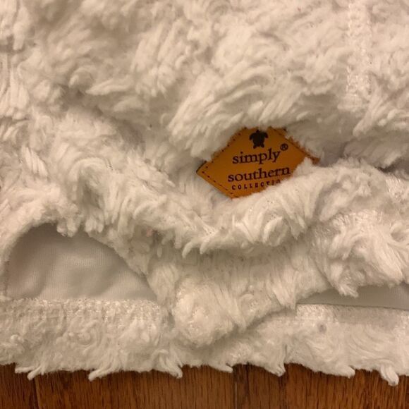 Simply Southern Sz Large quarter zip white fluffy Sherpa - Picture 5 of 9